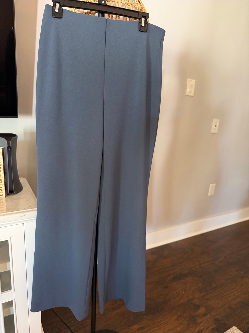 White House Black Market Wide-Leg Dress Pants in Slate Blue